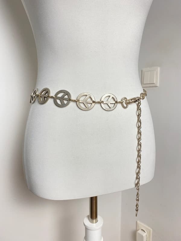 Vintage Stil Friedenssymbol Gürtel mit verstellbarer Größe von Vintage Love